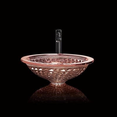 China Trichter geformte Rose Gold Bathroom Sink Crystal chromierte 450mm Länge zu verkaufen