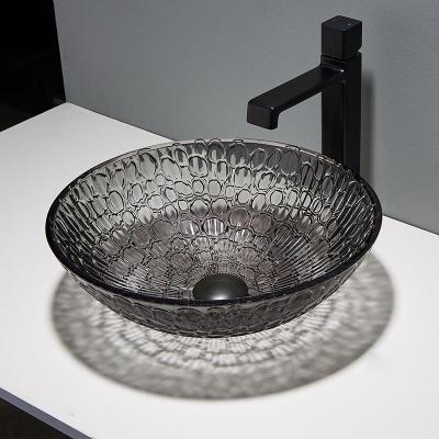 China Lackiertes Eckkabinett-Crystal Wash Basins Black Round-modernes entworfen zu verkaufen