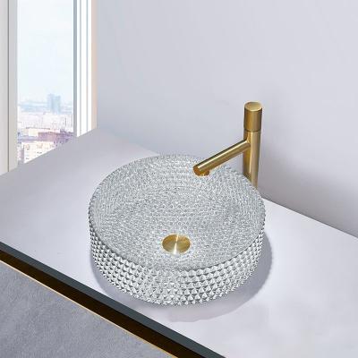 China Modern Glass Wash Basin Silver Color Artistic Countertop Sinks for sale