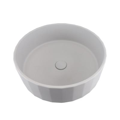 China Round Matte Finish Concrete Art Basin Bathroom Countertop Sink zu verkaufen