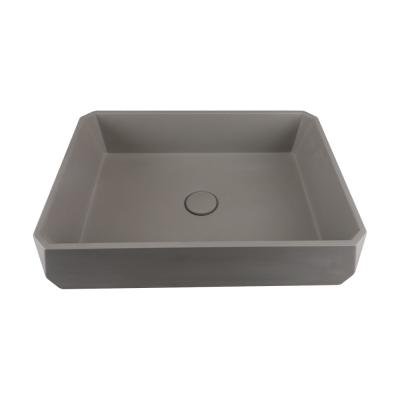 China Taupe Clay Counter Top Table Concrete Wash Basin Matte Finish zu verkaufen