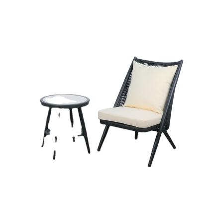 China Modern minimalist aluminum garden restaurant furniture rattan water proof design outdoor dining chair wholesale on sale for sale