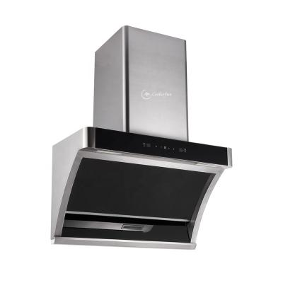 China Household CE, CB 900mm Black Tempered Glass Kitchen Exhaust Range Hood Automatic Open Chinese Chimney Exhaust Hood for sale