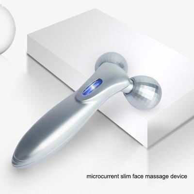 China Hot Selling 3D Microcurrent Skin Rejuvenation Face Lifting Tighten EMS V Shape Face Beauty Home Face Roller Massager for sale