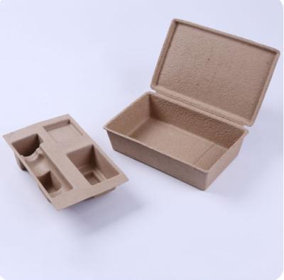 China Sustainable Dry Pulp Molded Materials Baler Pulp Molded Clamshell Recycled Packaging Box With Eco - Friendly Insert for sale