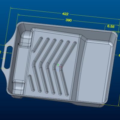 China Custom Paint Factory Pulp Molded Paint Tin Brush Tray Paint Roller Tray for sale