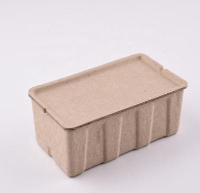 China Recycled Materials Packaging Eco Paper Pulp Box For Recyclable Household Storage Container for sale