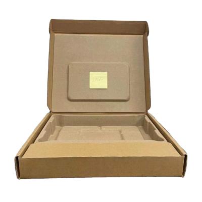 China Recyclable Custom Paper Packaging Box For Computer With Pulp Molded Inserts And Outer Corrugated Box for sale