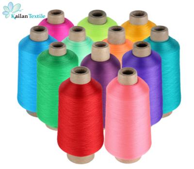 China 70D 140D Polyester Yarns Antibacterial Colored 100% Polyester Filament Yarn for sale