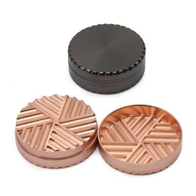 China Unique shaped Metal Groove Grinding Portable Smoking Accessories 2-Layer Aluminum Tobacco Herb Grinder Wholesale zu verkaufen