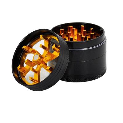 China Popular Gorgeous Flame Herb Grinder 50mm 4 Layer Smoke Shop Supplies tobacco grinder wholesale for sale