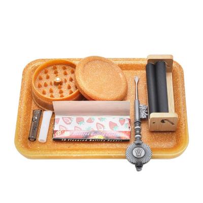 China Size 18x12cm New Style Customize Logo Table Smoking Eco-friendly Grinder Biodegradable Rolling Girly Trays for sale