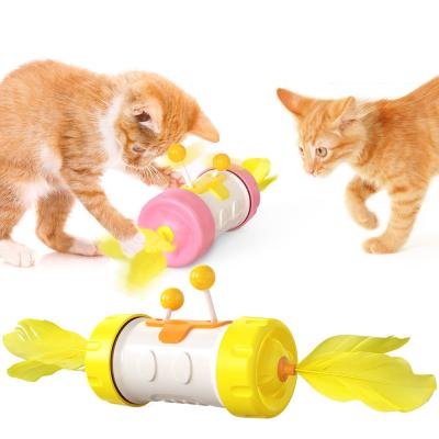 China Sustainable Pet Supplies Amazon New Products Explosive Toys Funny Stick Rod Tumbler Cat Feather Fighting Cat Ball for sale