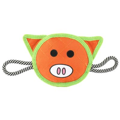 China High Quality Viable Oxford Dog Toy Pig Shape With Hard Rope Bite Products Pet Teeth Cleaner Chewing Toys for sale