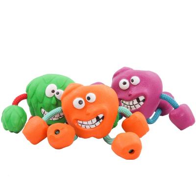 China New Pet Products Viable Molar Amazon Hot Dog Interactive Rubber Flavor Rope Ball Milk Flavor Dog Toy for sale