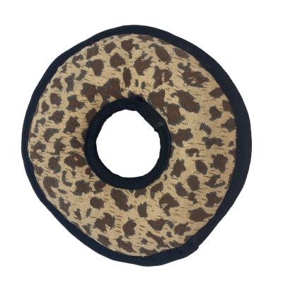 China Custom Viable Cute Soft Nylon Leopard Pattern Ring Shape Toys For Dog Pet Teeth Cleaner Chewing Products for sale