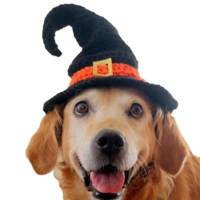 China Creative Halloween New Pet Hat Viable Golden Retriever Large Dog Funny Halloween Witch Style Party Dress for sale