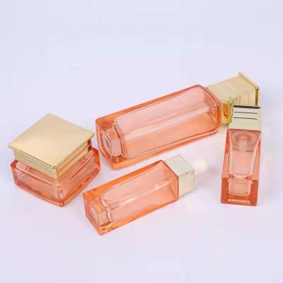 China Empty Bottle 30g 50g Glass Container 100ml 60ml Skin Care Lotion Glass Bottle Cream Jars Skin Care Glass Bottles for sale