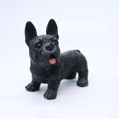 China Europe Custom Resin Gift Dog Figurines Dog Statue Collectable Black Custom Animal Holiday Decoration for sale