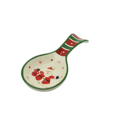 China Large Viable Colorful Ceramic Spoon Christmas Gifts Soup Spoon Gift for sale