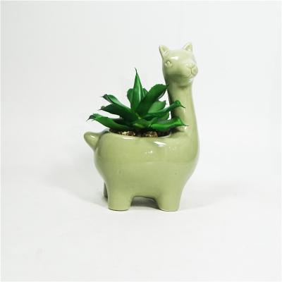 China Eco-friendly Cactus Modern Succulent Animal Pots Plant Pot Llama Porcelain Planter Home Decoration for sale