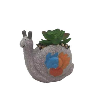 China Eco-friendly wholesale ceramic mini succulent animal pot porcelain snail flower pot plant pot home ornament for sale