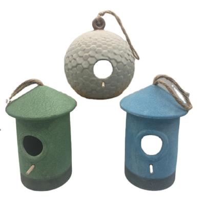 China Modern Ceramic Outdoor Home Bird Feeder Home Decor Pet Garden Bird House New Products Indoor Outdoor Ornament for sale