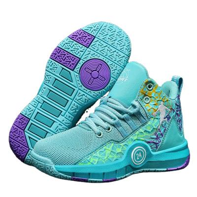 China 2022 Autumn Children's Mesh Flying Woven Breathable Deodorization 31-40 Yards Friction Sports Running Basketball Shoes for sale