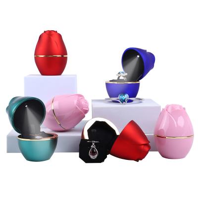 China Pink Jewelry Package 2021 New Design Led White LED Light Jewelry Packaging Box Ring Bracelet Jewelry Packaging Box Necklace Light for sale