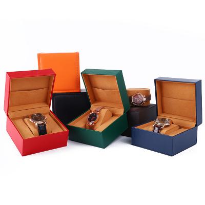 China Luxury Leather Watch Storage Box Hanhong Handmade Custom Logo Watch Packaging Watch Storage Box With Pillow Travel Gift Box for sale