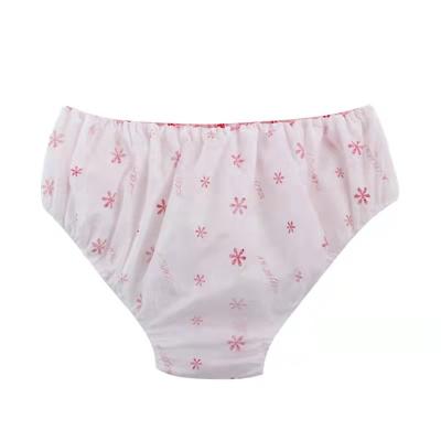 China Breathable Nonwoven Panties Underwear Disposable Sauna Lady Panty Briefs Printed for sale