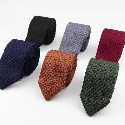 China Leisure Wave Knitted Necktie Knit Classic Woven Designer Neck Ties Normal Solid Color Triangle Leisure Sharp Corner Ties Men Neck Cravat for sale