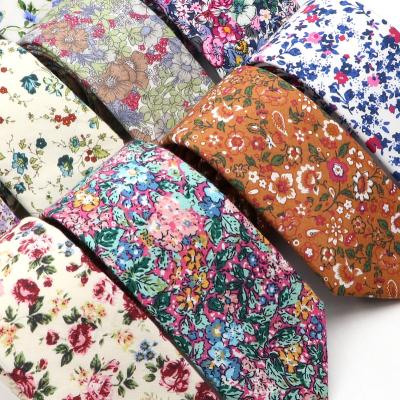 China Novelty new fashion floral tie for men shrink casual men's ties wedding party skinny flower printed neck ties neck ties men's neckerchief ties suits for sale