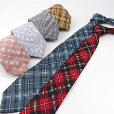 China Classic Tie Men's Formal/Business Casual Plaid Cotton Striped Slim Neckerchief 7cm Fashion Designer Ties For Business Party Wedding for sale