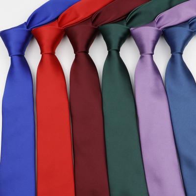 China Men's Classic Formal/Business Solid Color Neck Ties For Business Casual Formal Wedding Party Suits Red Black Blue Skinny Gravatas Necktie for sale