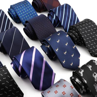 China Men's Formal/Business Gravata Classic Ties Dot Jacquard Narrow Formal Striped Width Ties Wedding Necktie 7CM 1200 Needles for sale