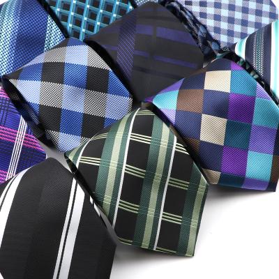 China Classic 8cm Leisure Man Ties Ties Luxury Black Blue Striped Plaid Checks Business Neck Tie For Men's Suit Neckerchief Wedding Party Ties for sale