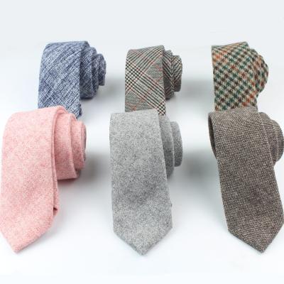 China Woolen Commercial High Quality Viscous Tie Skinny Ties Shrink Solid Color Corbata Tie Neckerchief Thin Striped Clothing Accessories for sale