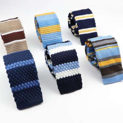 China Striped Leisure Men Knit Tie Dot Gravatas Classical Ties Knitting Skinny Knitted Strip Yarn Designers Narrow 5.5cm Width Tie Tie for sale