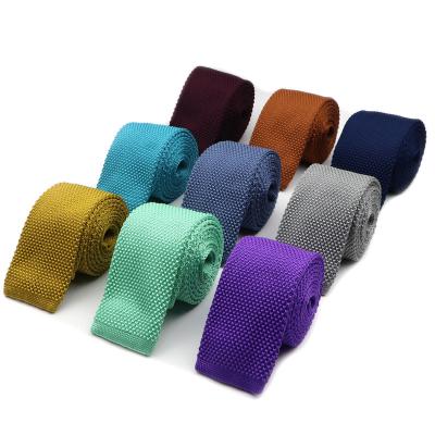 China Leisure Mens Solid Color Knit Tie Fashion Skinny Narrow Slim Knit Neck Ties For Mens Skinny Woven Designer Cravat for sale