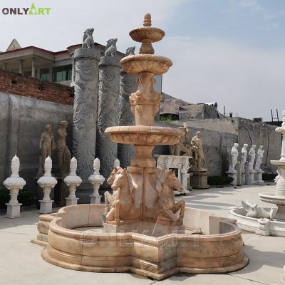 China EUROPEAN Outdoor Garden Figure Carving Horse Marble Stone Water Fountain For Sale for sale