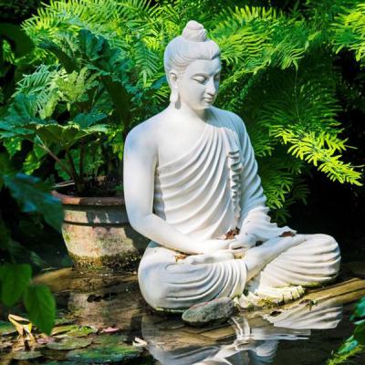 China EUROPEAN Garden Decoration Stone Marble Buddha Sculpture Statue Water Fountain For Decor for sale