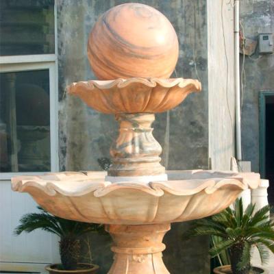 China European Garden Grand Stone Marble Outdoor Natural Roating Ball Fountain for sale