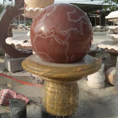 China EUROPEAN Hand Carving Floating Ball Marble Outdoor Natural Water Fountain For Garden for sale