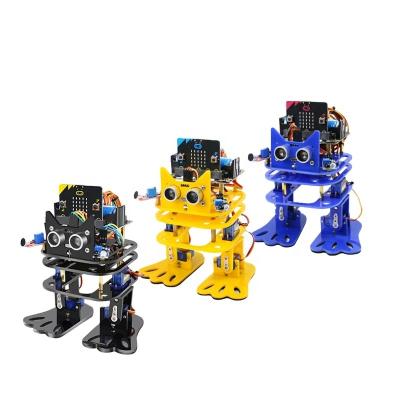 China Micro:Microbit Programmable Bipedal Servo Robot Humanoid Robot Bit DIY Dancing Starter Programming Kit For Kids Learning 17.8*14*10CM for sale