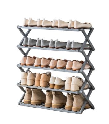 China Expandable Exempt Of Installing Multilayer Single Folding Shoe Cabinet Household Economical Rack for sale