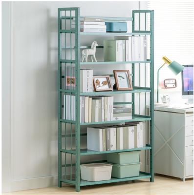 China (Height)Adjustable Single Bamboo Storage Goods Shelf Household Floor Shelf Solid Wood Bookcase for sale