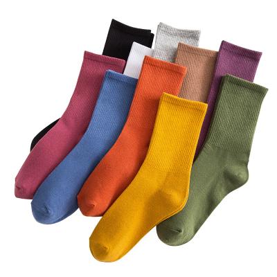 China Autumn And Winter Solid Color Tube Cotton Viable Women Slouch Sock for sale