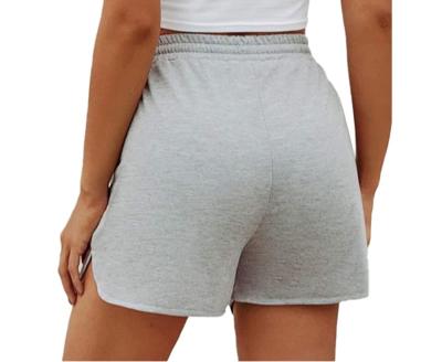 China Solid Color QUICK DRY Casual Drawstring Fashion Women Elastic Waist Sports Shorts for sale