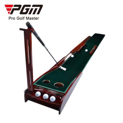 China Wood Frame+Velvet Indoor Sports 2 Golf Green Holes Wood Base Velvet 30*300cm Golf Putting Practice Trainer for sale